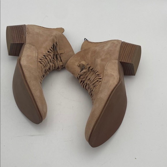 Coldwater creek Tan Leather Ankle Boots women 8M Suede casual office Festival - Picture 9 of 15